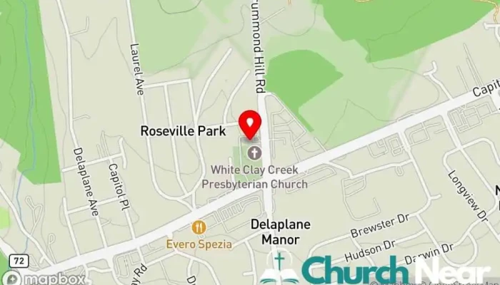 map of White Clay Creek Presbyterian Presbyterian church in Newark