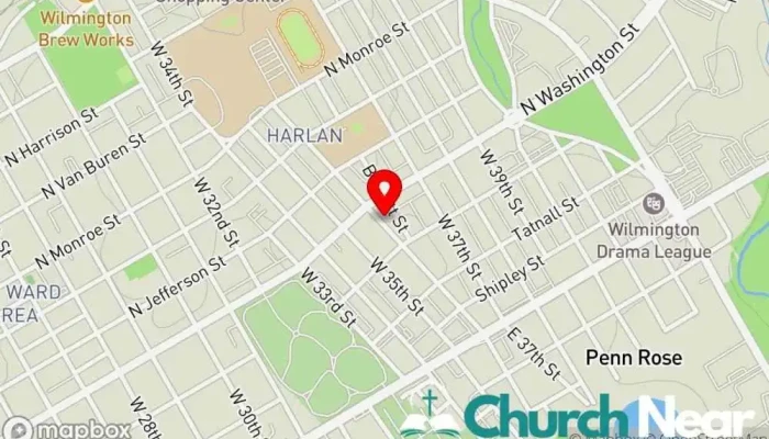 map of Wilmington Apostolic Pentecostal Church Apostolic church, Christian church, Church, Pentecostal church in Wilmington