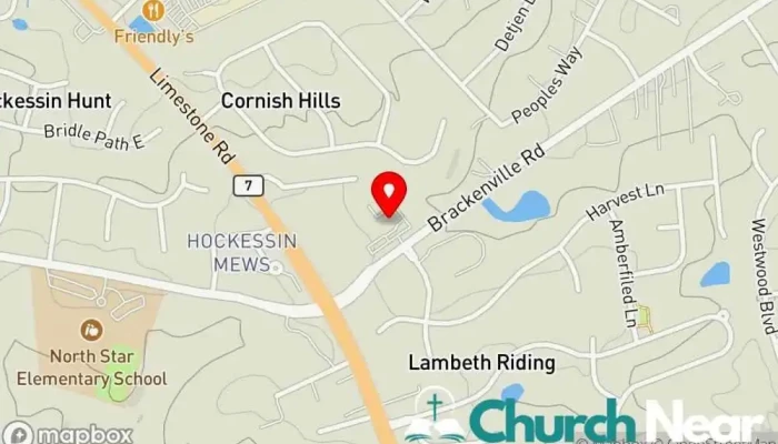 map of Wilmington Community Evangelical Church Church in Hockessin