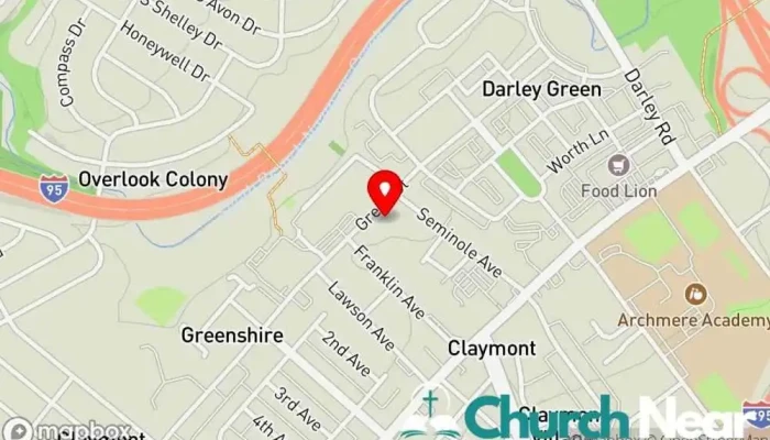 map of Zion Way of the Cross Ministries Church in Claymont